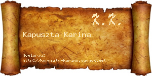 Kapuszta Karina névjegykártya